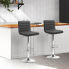Yorke | Contemporary Swivel Grey PU Leather Bar Stools | Set Of 2