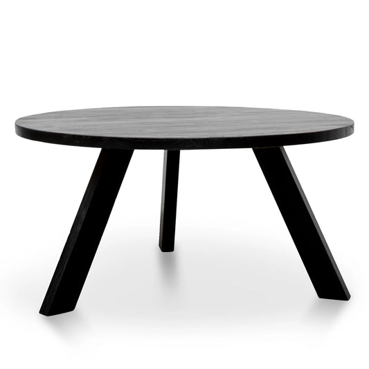 Zita | Reclaimed Elm Natural & Black Wooden 1.5m Round Dining Table | Black