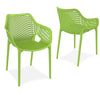 Alton | Modern, Plastic Outdoor Dining Chairs With Arms | Set Of 4