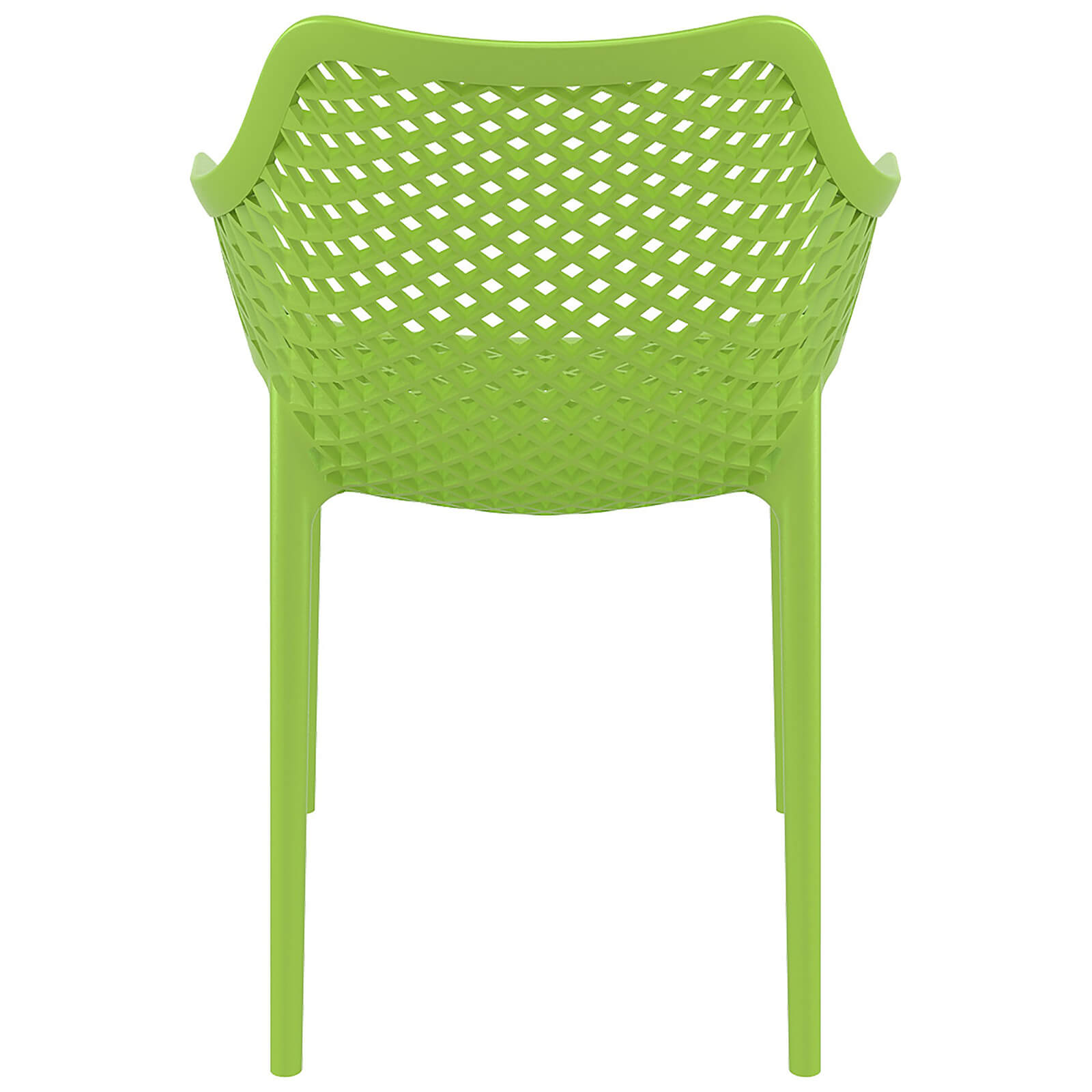 Alton |  Modern, Plastic Indoor / Outdoor Dining Chair With Arms | Set of 4 | Green