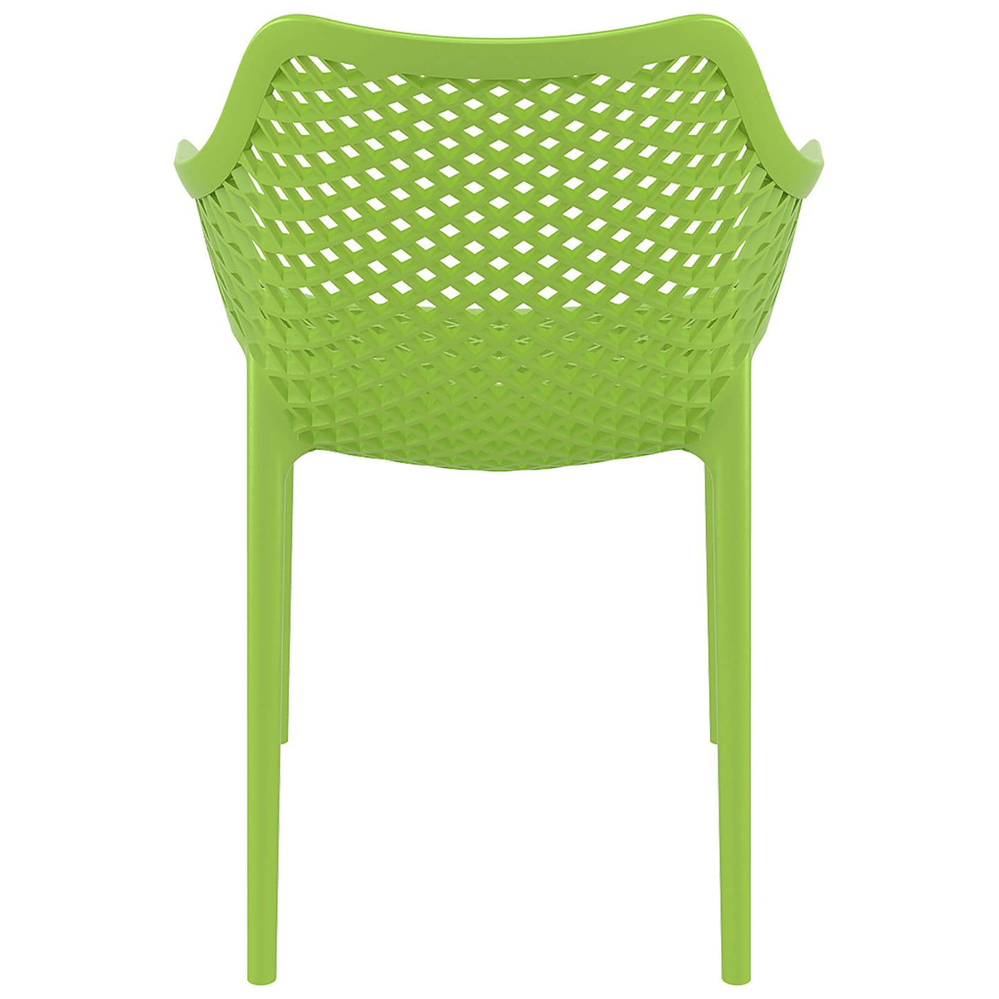 Alton |  Modern, Plastic Indoor / Outdoor Dining Chair With Arms | Set of 4 | Green