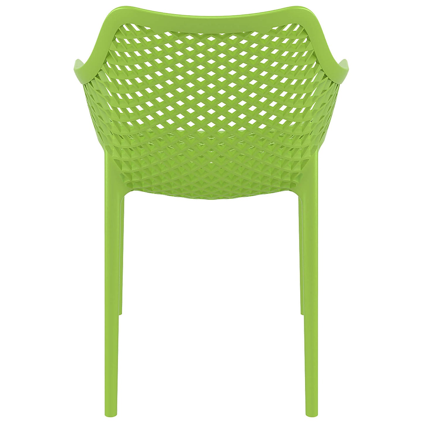 Alton |  Modern, Plastic Indoor / Outdoor Dining Chair With Arms | Set of 4 | Green