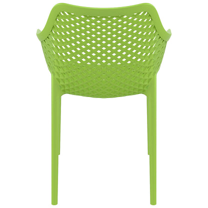 Alton |  Modern, Plastic Indoor / Outdoor Dining Chair With Arms | Set of 4 | Green