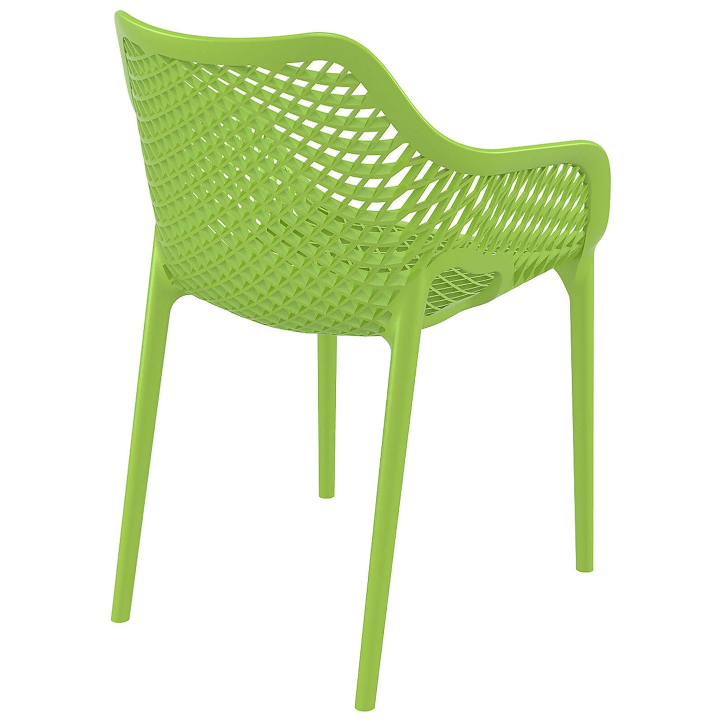 Alton |  Modern, Plastic Indoor / Outdoor Dining Chair With Arms | Set of 4 | Green