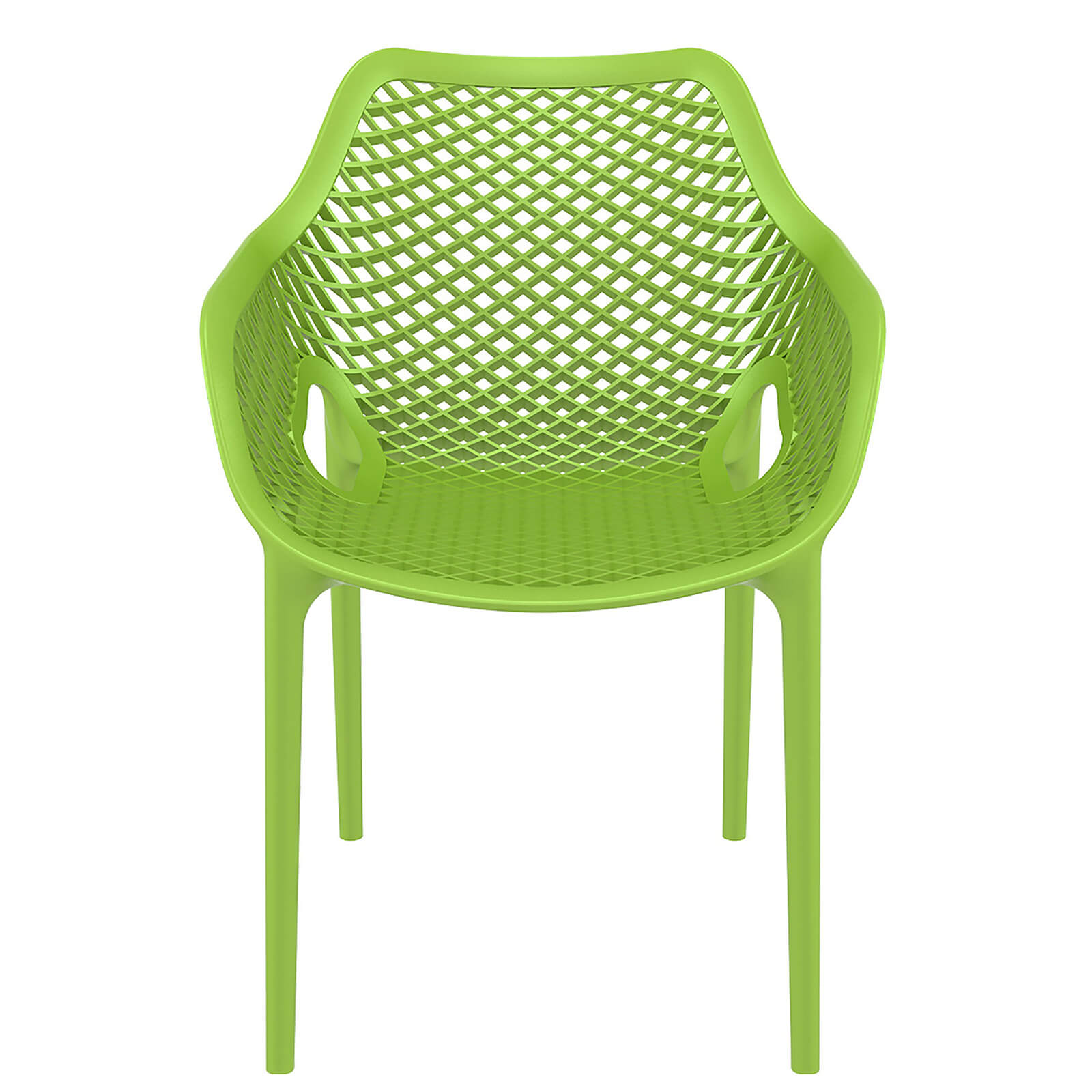 Alton |  Modern, Plastic Indoor / Outdoor Dining Chair With Arms | Set of 4 | Green