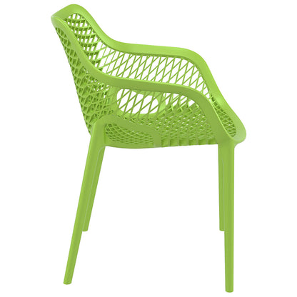Alton |  Modern, Plastic Indoor / Outdoor Dining Chair With Arms | Set of 4 | Green