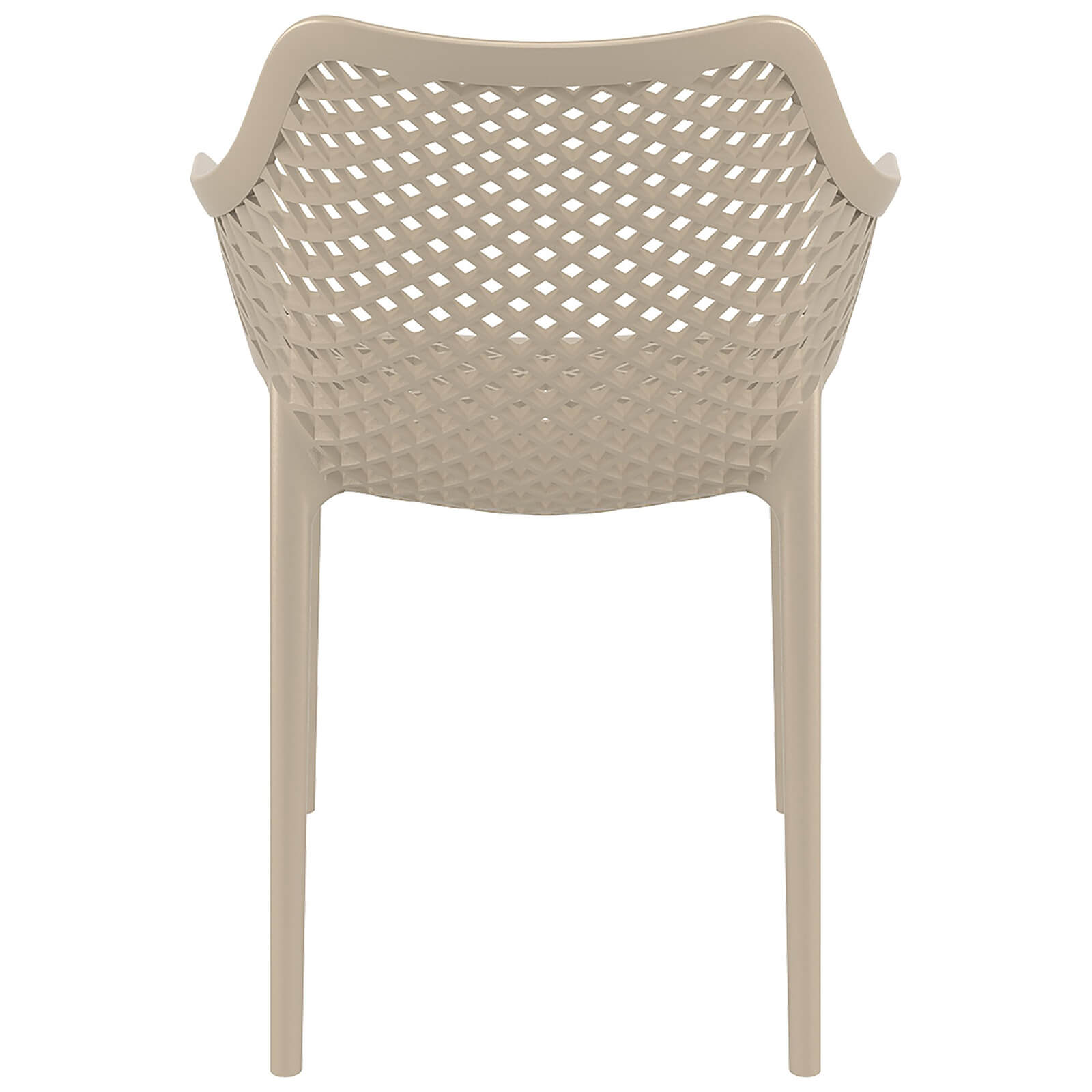 Alton |  Modern, Plastic Indoor / Outdoor Dining Chair With Arms | Set of 4 | Taupe