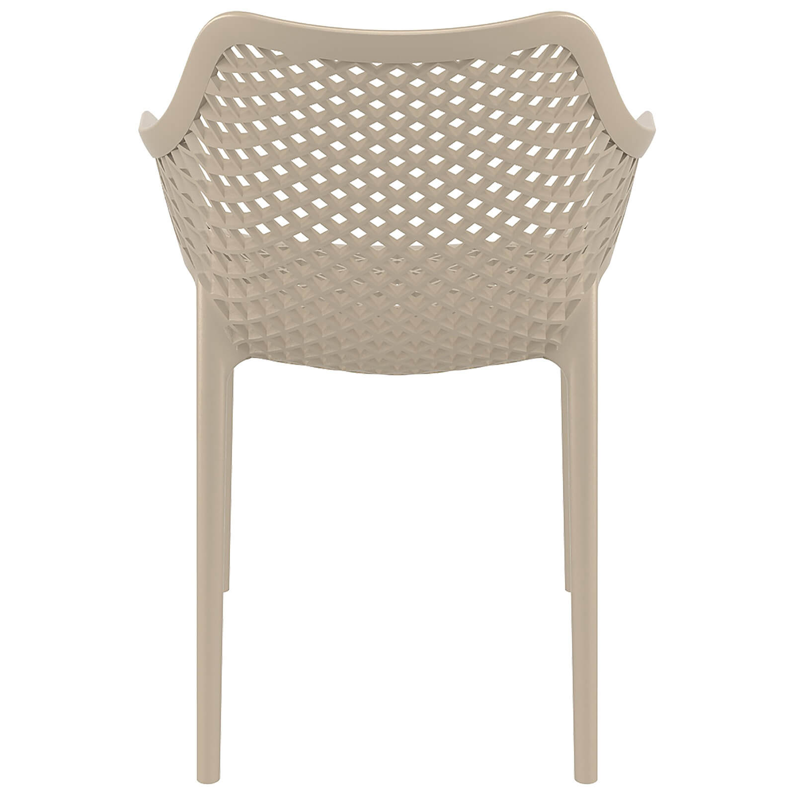 Alton |  Modern, Plastic Indoor / Outdoor Dining Chair With Arms | Set of 4 | Taupe