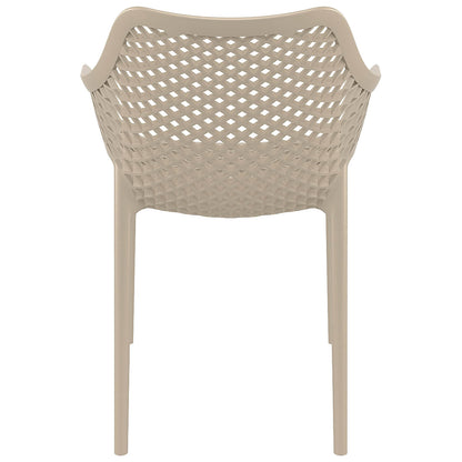 Alton |  Modern, Plastic Indoor / Outdoor Dining Chair With Arms | Set of 4 | Taupe