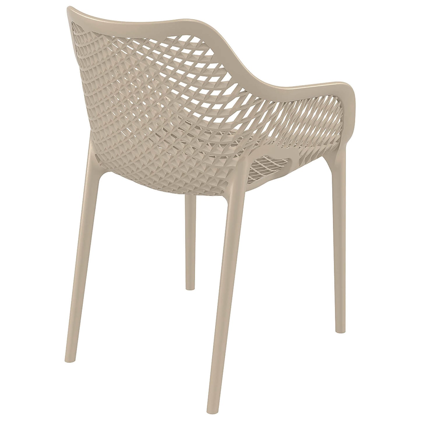 Alton |  Modern, Plastic Indoor / Outdoor Dining Chair With Arms | Set of 4 | Taupe