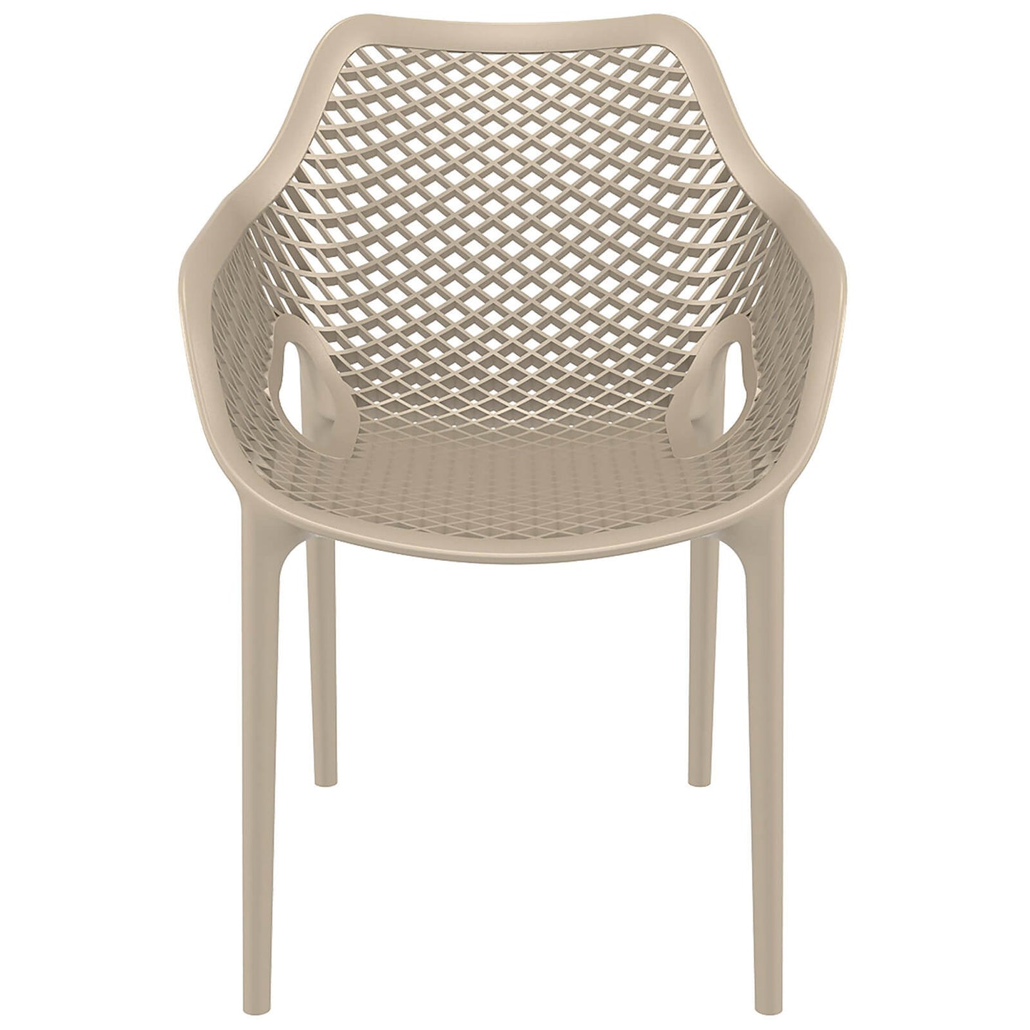 Alton |  Modern, Plastic Indoor / Outdoor Dining Chair With Arms | Set of 4 | Taupe