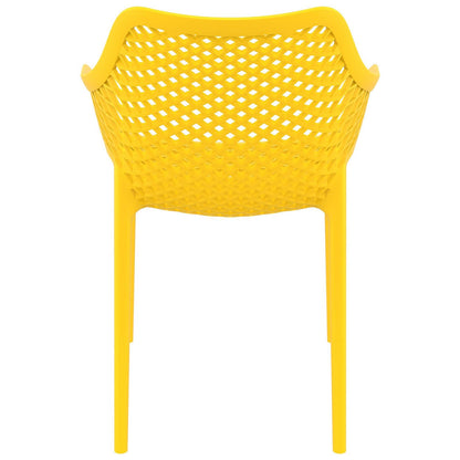 Alton |  Modern, Plastic Indoor / Outdoor Dining Chair With Arms | Set of 4 | Yellow