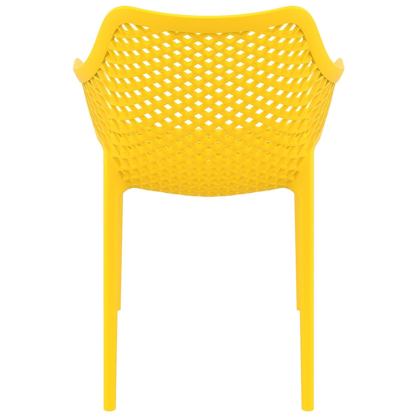 Alton |  Modern, Plastic Indoor / Outdoor Dining Chair With Arms | Set of 4 | Yellow