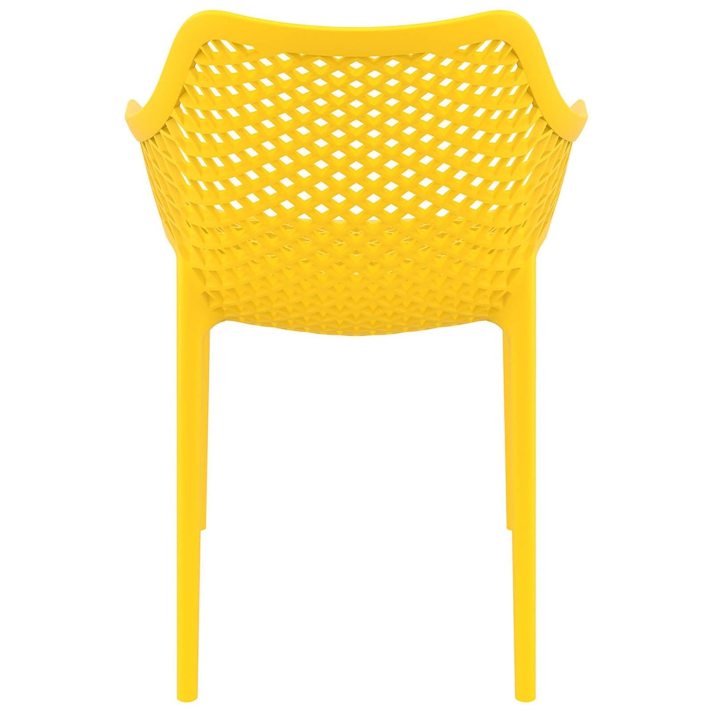 Alton |  Modern, Plastic Indoor / Outdoor Dining Chair With Arms | Set of 4 | Yellow