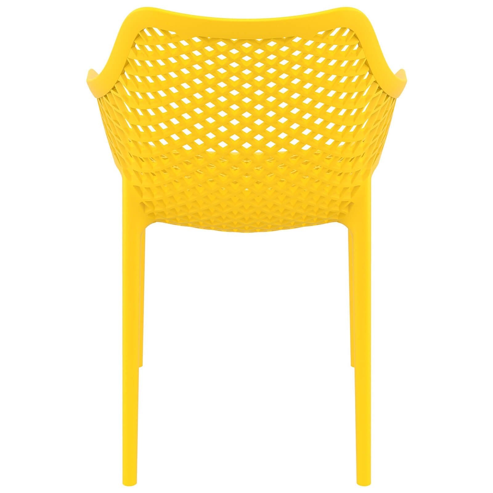Alton |  Modern, Plastic Indoor / Outdoor Dining Chair With Arms | Set of 4 | Yellow