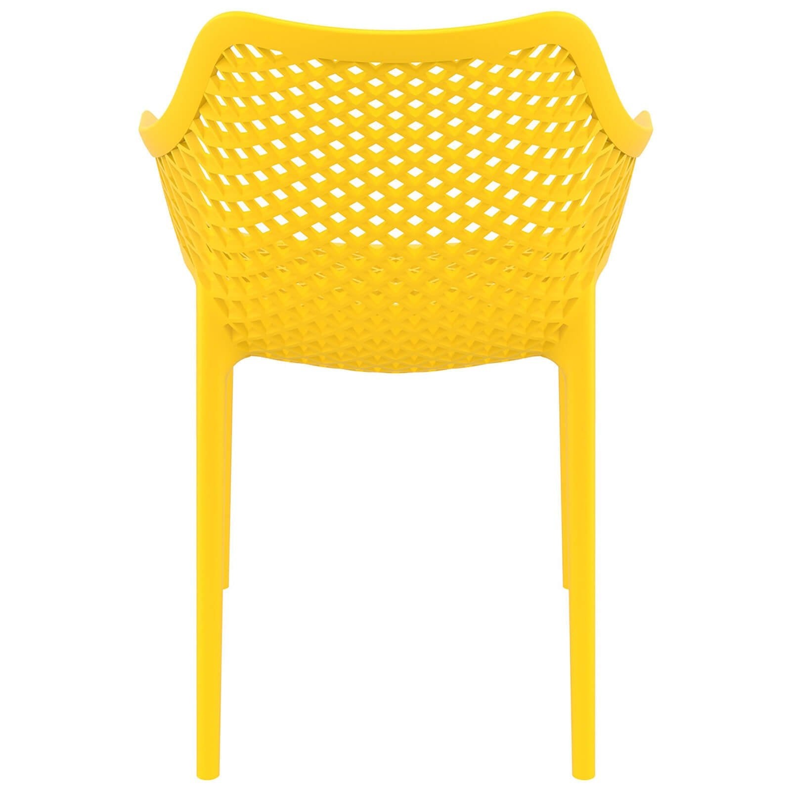 Alton |  Modern, Plastic Indoor / Outdoor Dining Chair With Arms | Set of 4 | Yellow