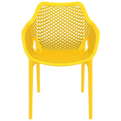 Alton |  Modern, Plastic Indoor / Outdoor Dining Chair With Arms | Set of 4 | Yellow