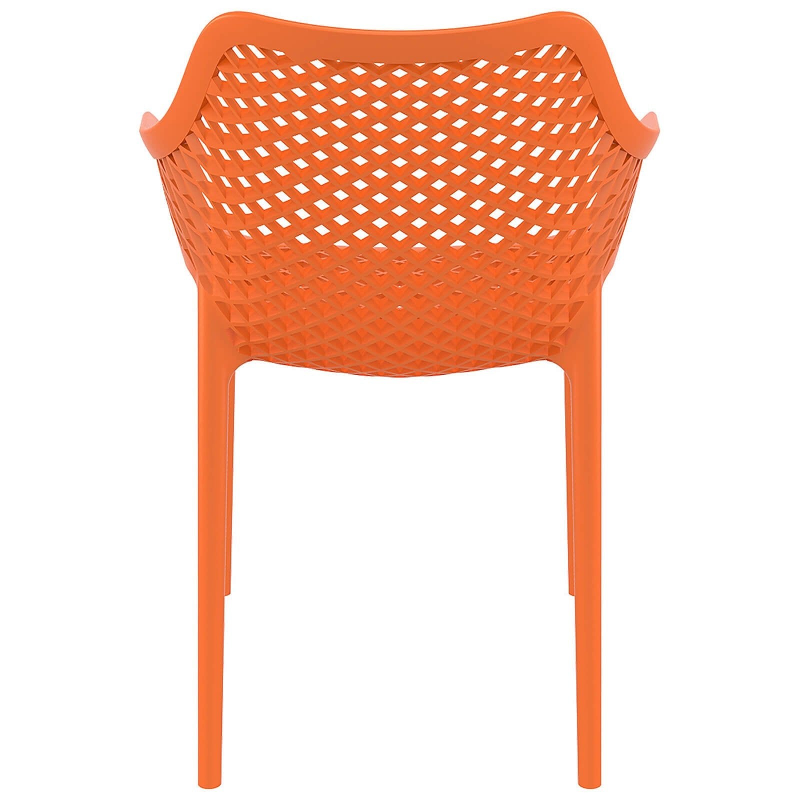 Alton |  Modern, Plastic Indoor / Outdoor Dining Chair With Arms | Set of 4 | Orange