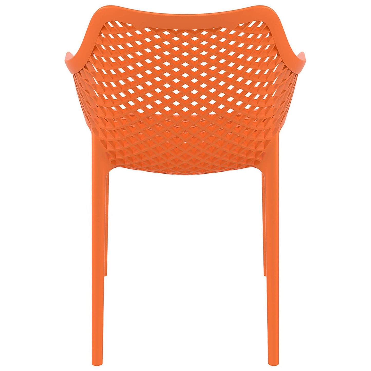 Alton |  Modern, Plastic Indoor / Outdoor Dining Chair With Arms | Set of 4 | Orange