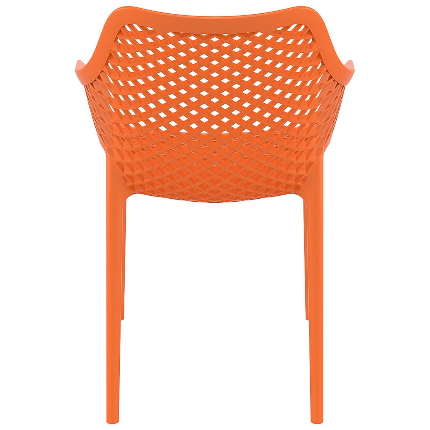 Alton |  Modern, Plastic Indoor / Outdoor Dining Chair With Arms | Set of 4 | Orange