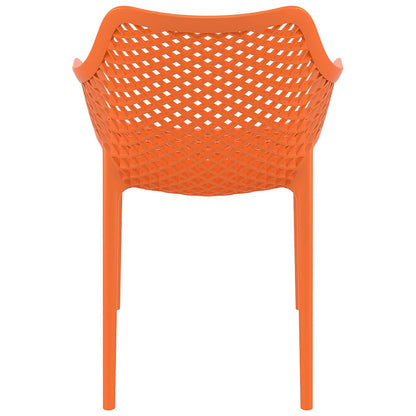 Alton |  Modern, Plastic Indoor / Outdoor Dining Chair With Arms | Set of 4 | Orange
