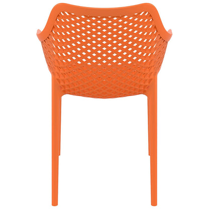 Alton |  Modern, Plastic Indoor / Outdoor Dining Chair With Arms | Set of 4 | Orange