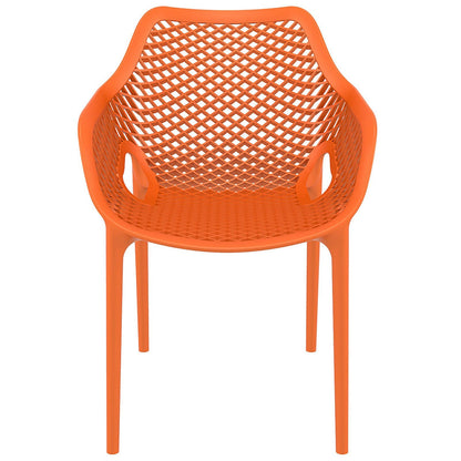 Alton |  Modern, Plastic Indoor / Outdoor Dining Chair With Arms | Set of 4 | Orange