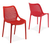 Alton | Modern, Plastic, Indoor / Outdoor Dining Chairs | Set of 4 | Red