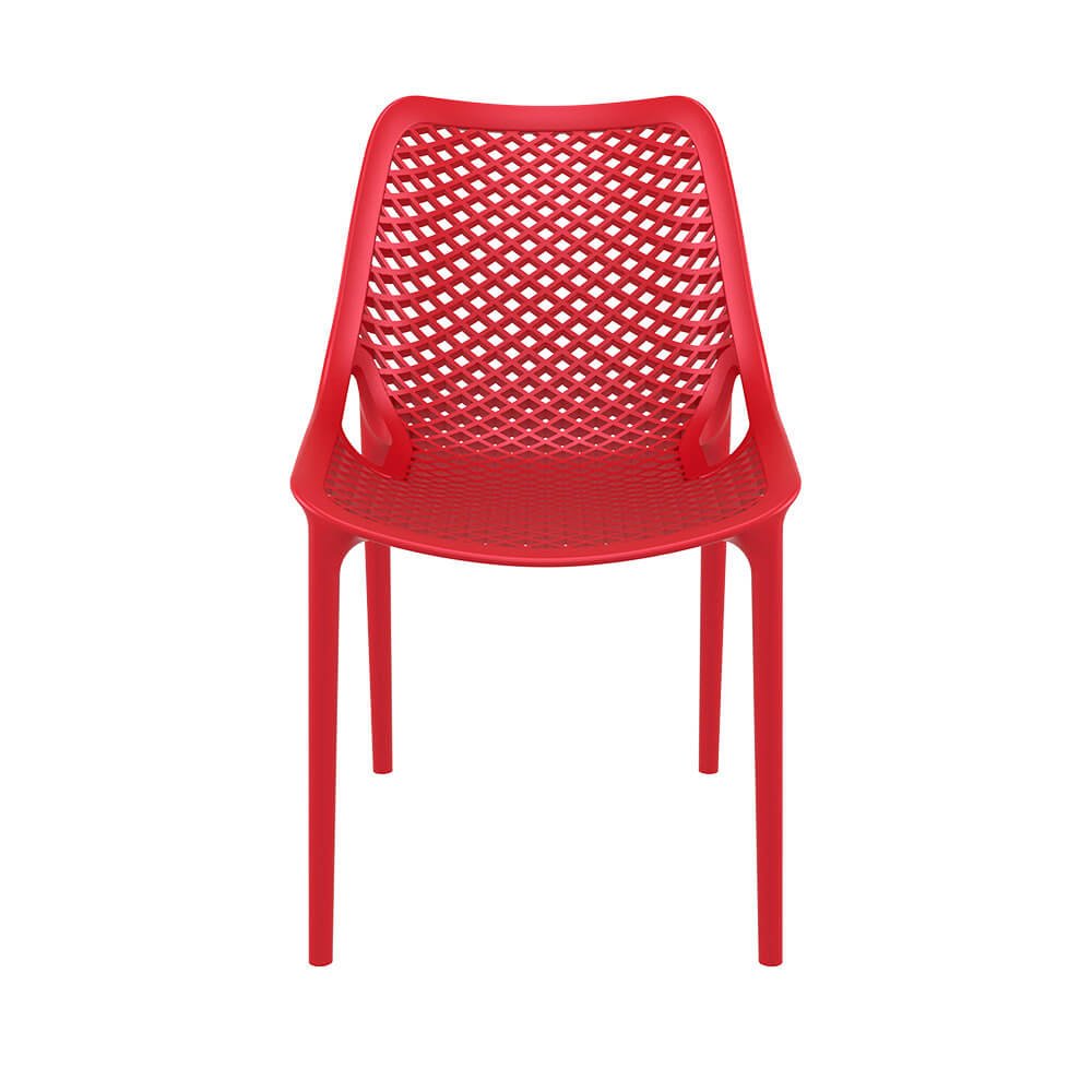 Alton | Modern, Plastic, Indoor / Outdoor Dining Chairs | Set of 4 | Red