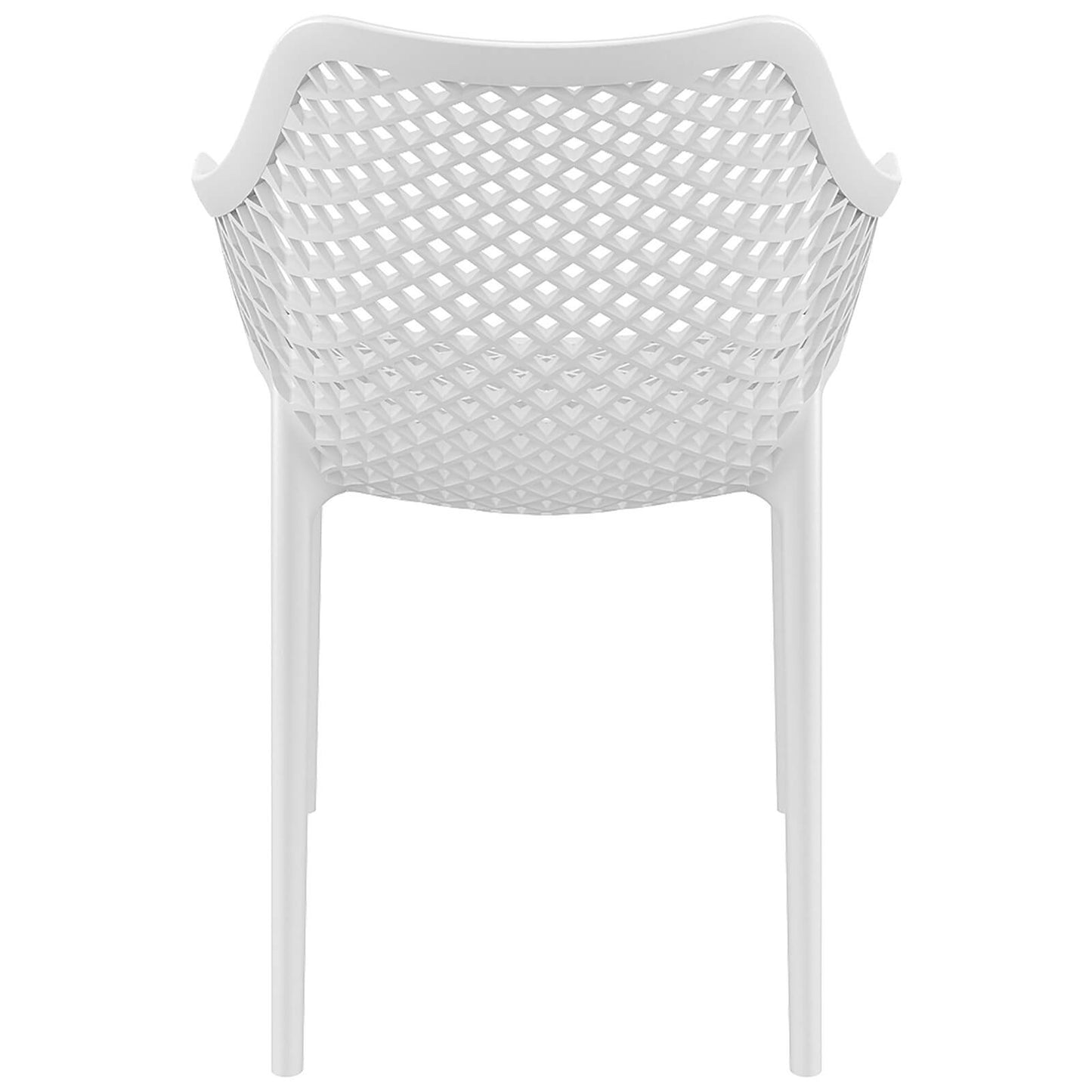 Alton |  Modern, Plastic Indoor / Outdoor Dining Chair With Arms | Set of 4 | White
