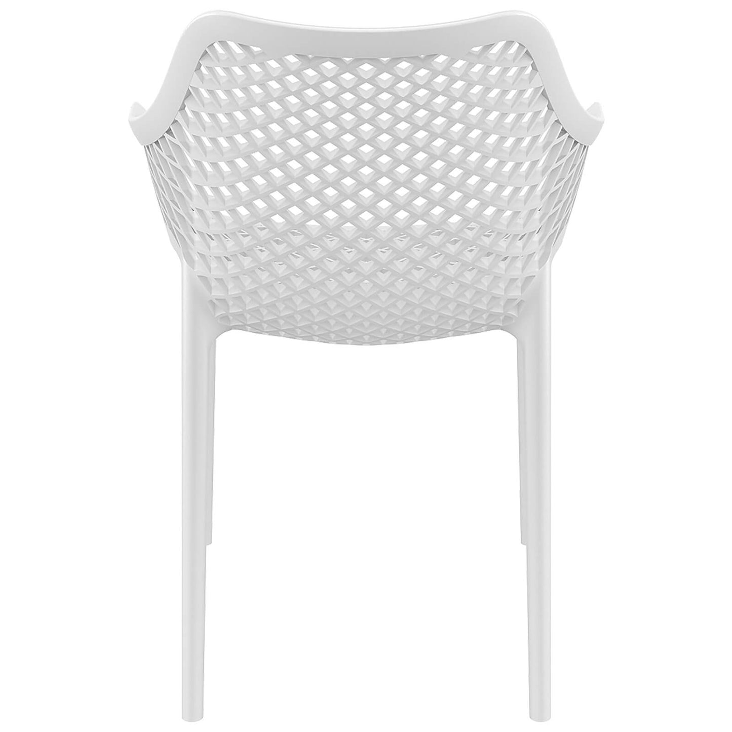 Alton |  Modern, Plastic Indoor / Outdoor Dining Chair With Arms | Set of 4 | White