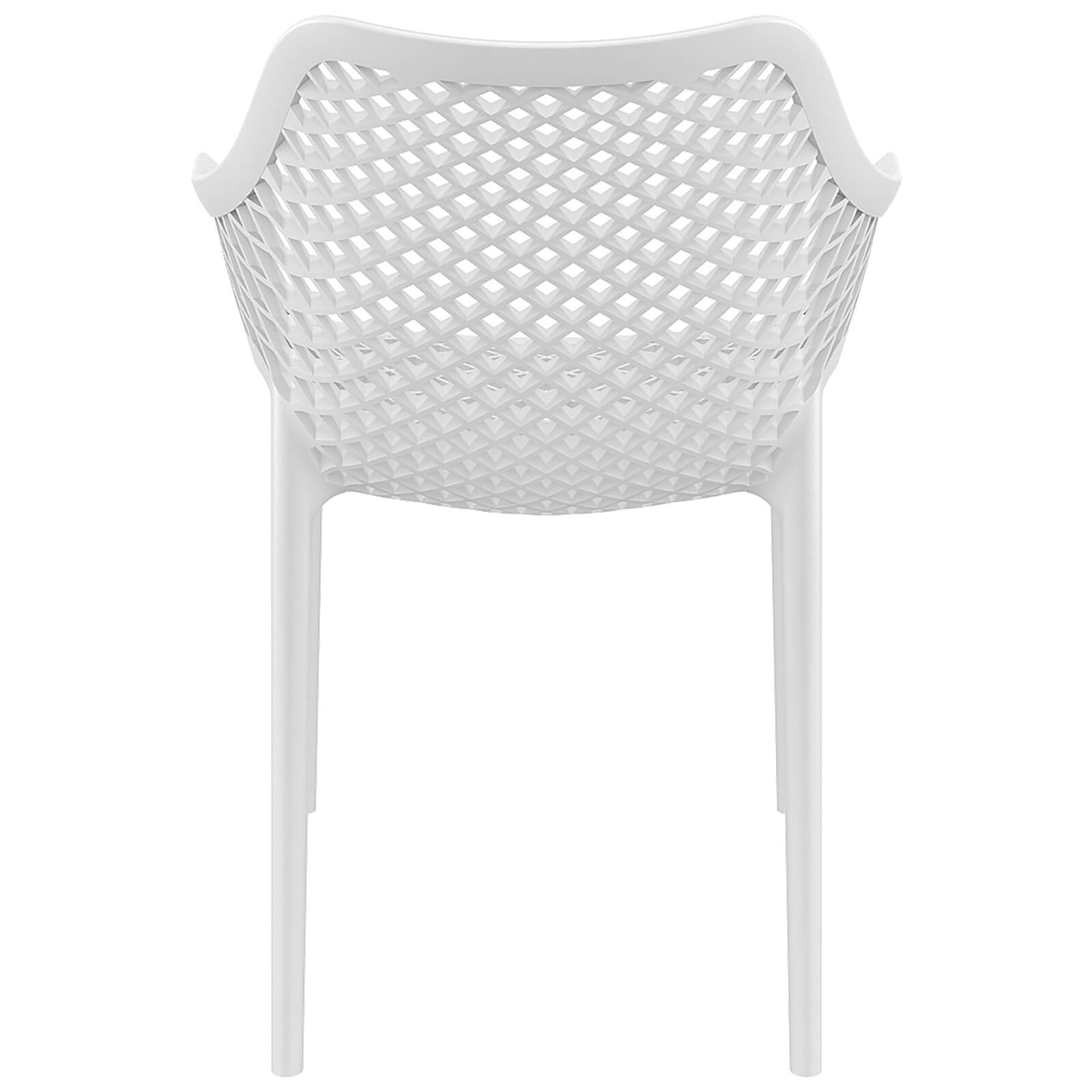 Alton |  Modern, Plastic Indoor / Outdoor Dining Chair With Arms | Set of 4 | White