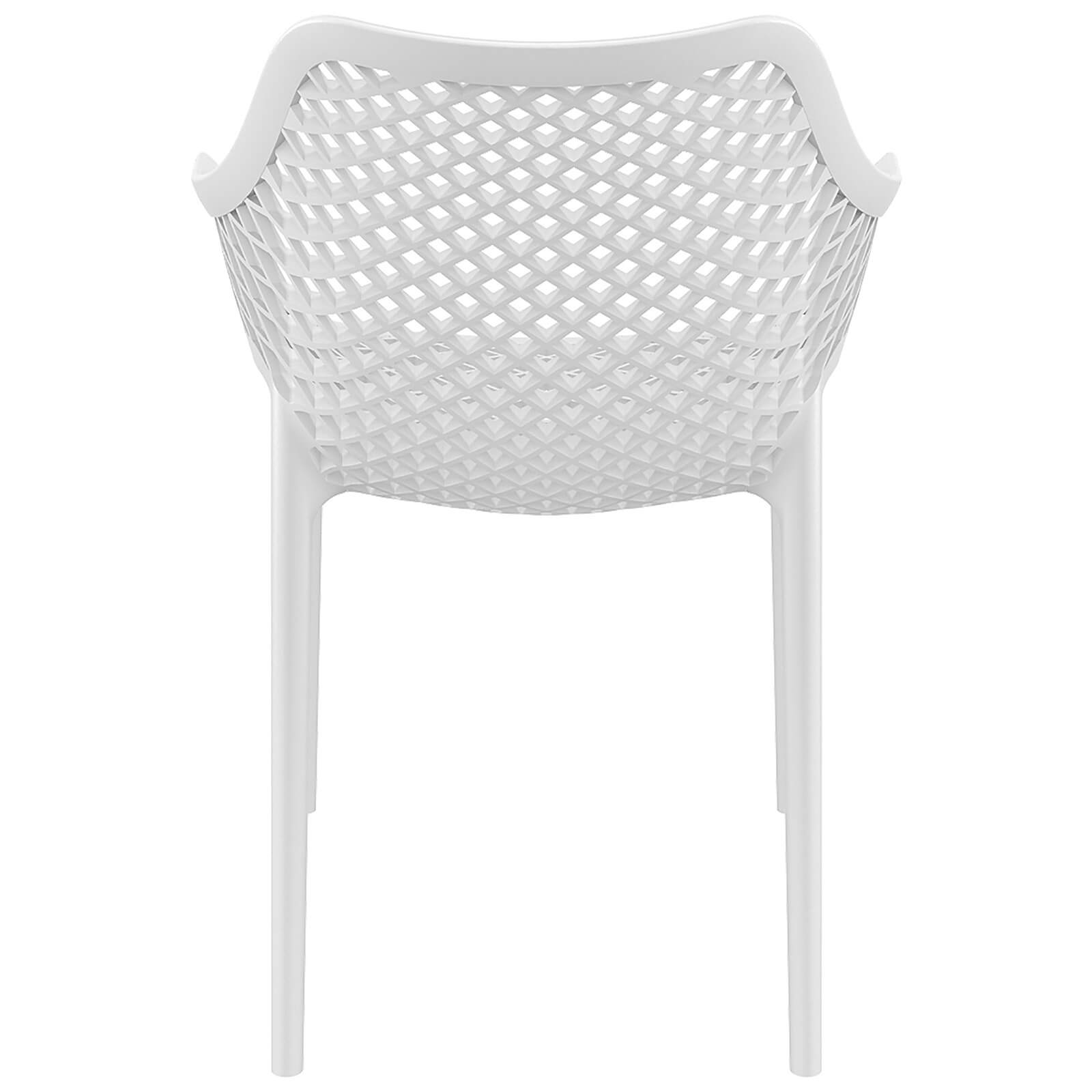 Alton |  Modern, Plastic Indoor / Outdoor Dining Chair With Arms | Set of 4 | White