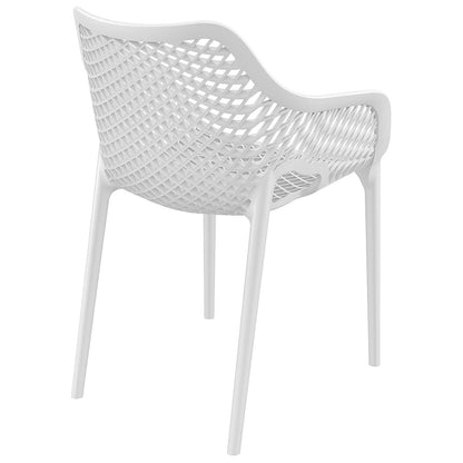 Alton |  Modern, Plastic Indoor / Outdoor Dining Chair With Arms | Set of 4 | White