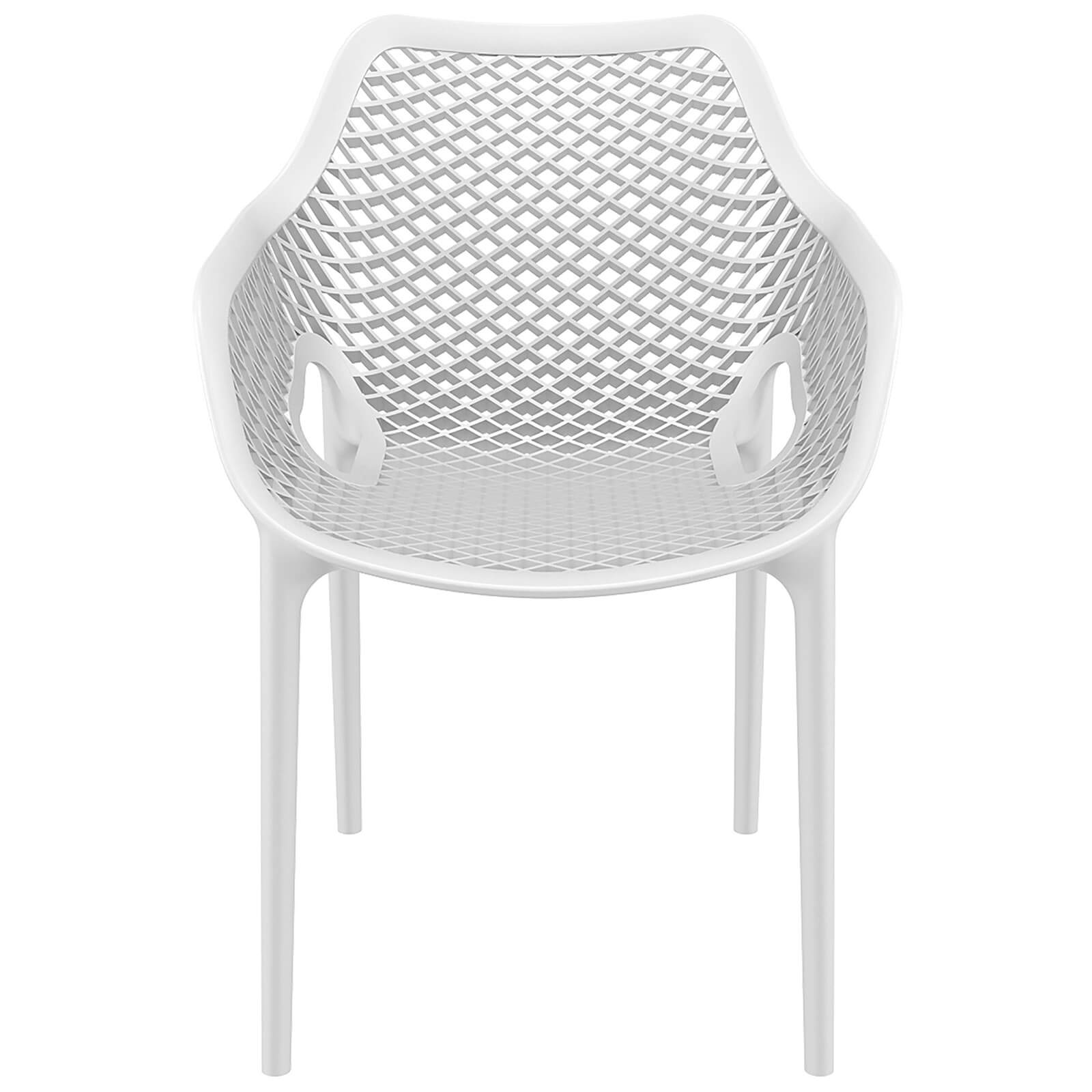 Alton |  Modern, Plastic Indoor / Outdoor Dining Chair With Arms | Set of 4 | White