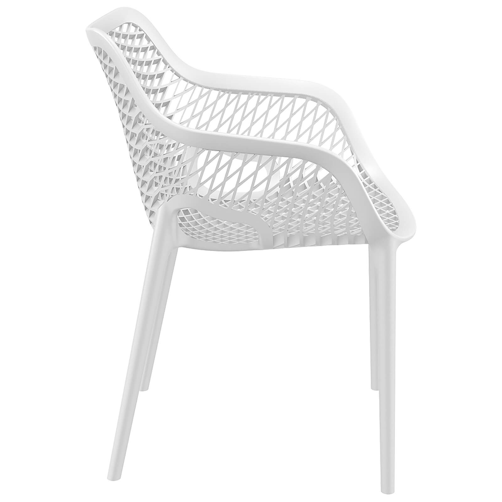 Alton |  Modern, Plastic Indoor / Outdoor Dining Chair With Arms | Set of 4 | White