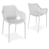 Alton | Modern, Plastic Outdoor Dining Chairs With Arms | Set Of 4