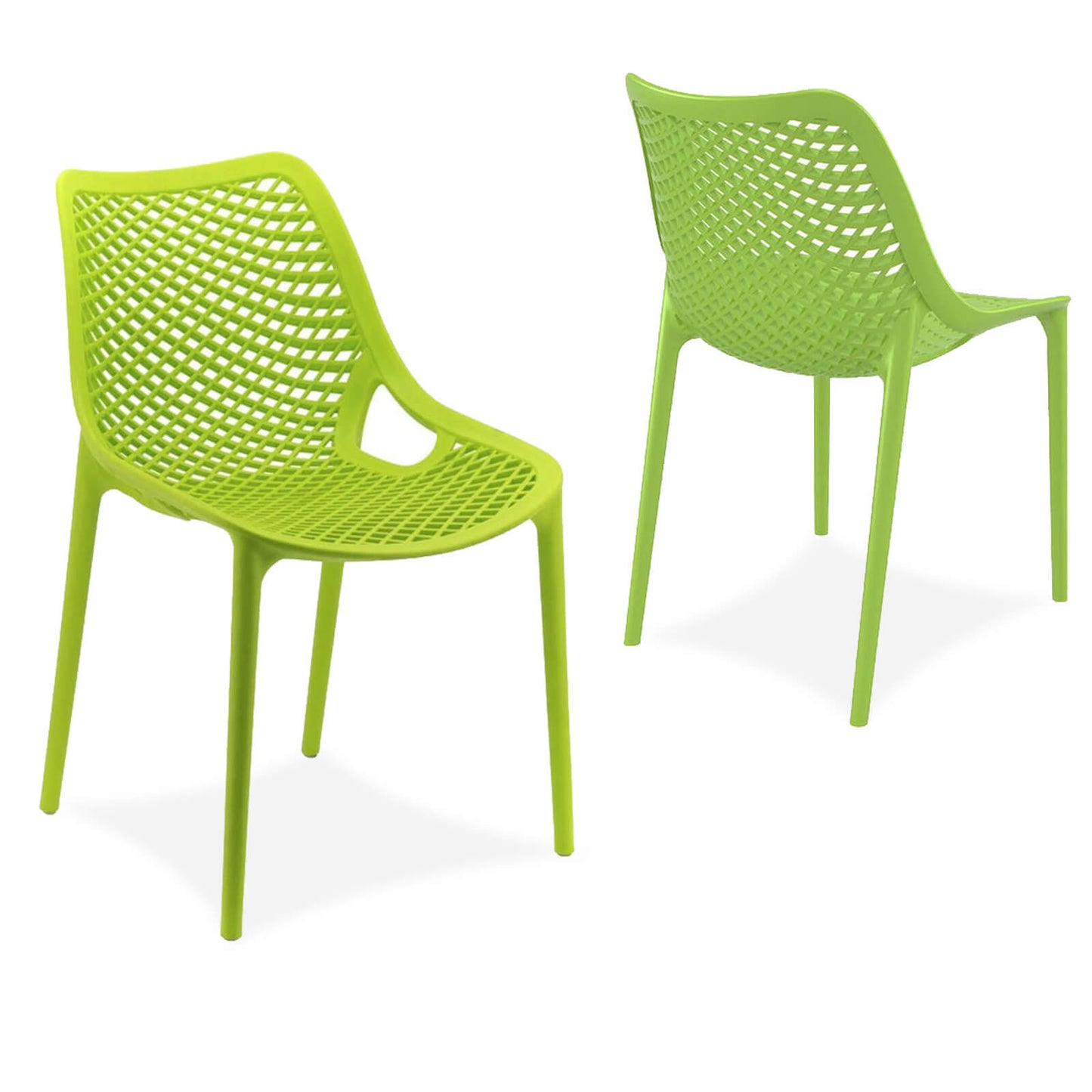 Alton | Modern, Plastic, Indoor / Outdoor Dining Chairs | Set of 4 | Green