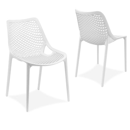 Alton | Modern, Plastic, Indoor / Outdoor Dining Chairs | Set of 4 | White