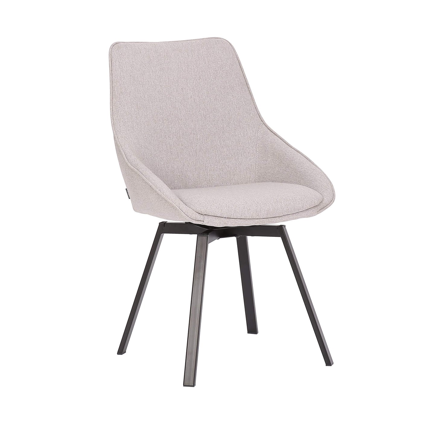 Amberley | Contemporary Swivel Stain Resistant Fabric Dining Chairs | Set Of 2 | Light Grey