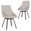 Amberley | Contemporary Swivel PU Leather Dining Chairs | Set Of 2 | Light Grey