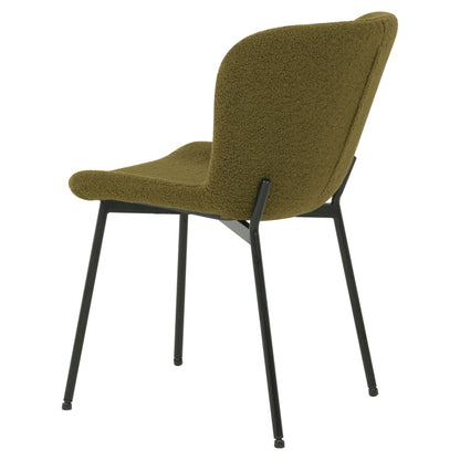 Amira | Modern Metal Fabric Dining Chairs | Set Of 4 | Olive Green