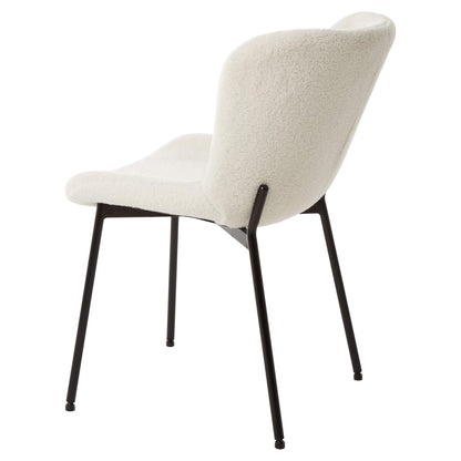 Amira | Modern Metal Fabric Dining Chairs | Set Of 4 | White