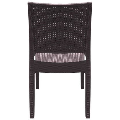 Arcadia | Modern, Stackable, Plastic Indoor / Outdoor Dining Chair | Set Of 2 | Chocolate