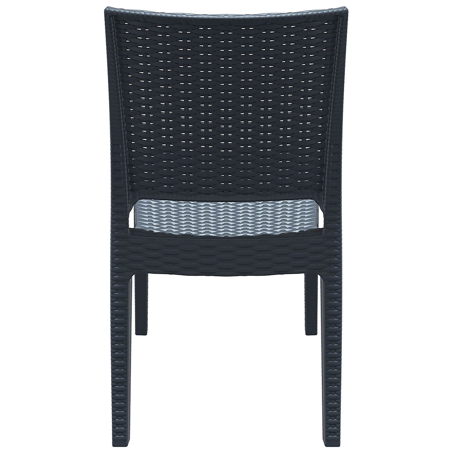 Arcadia | Modern, Stackable, Plastic Outdoor Dining Chairs | Set Of 2 | Dark Grey