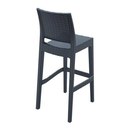 Arcadia | Modern Stackable Plastic Outdoor Bar Stools | Set Of 4 | Anthracite