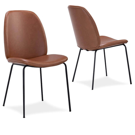 Ascot-  Hazelnut ,Jungle Green  Contemporary Leather Dining Chairs | Hazelnut