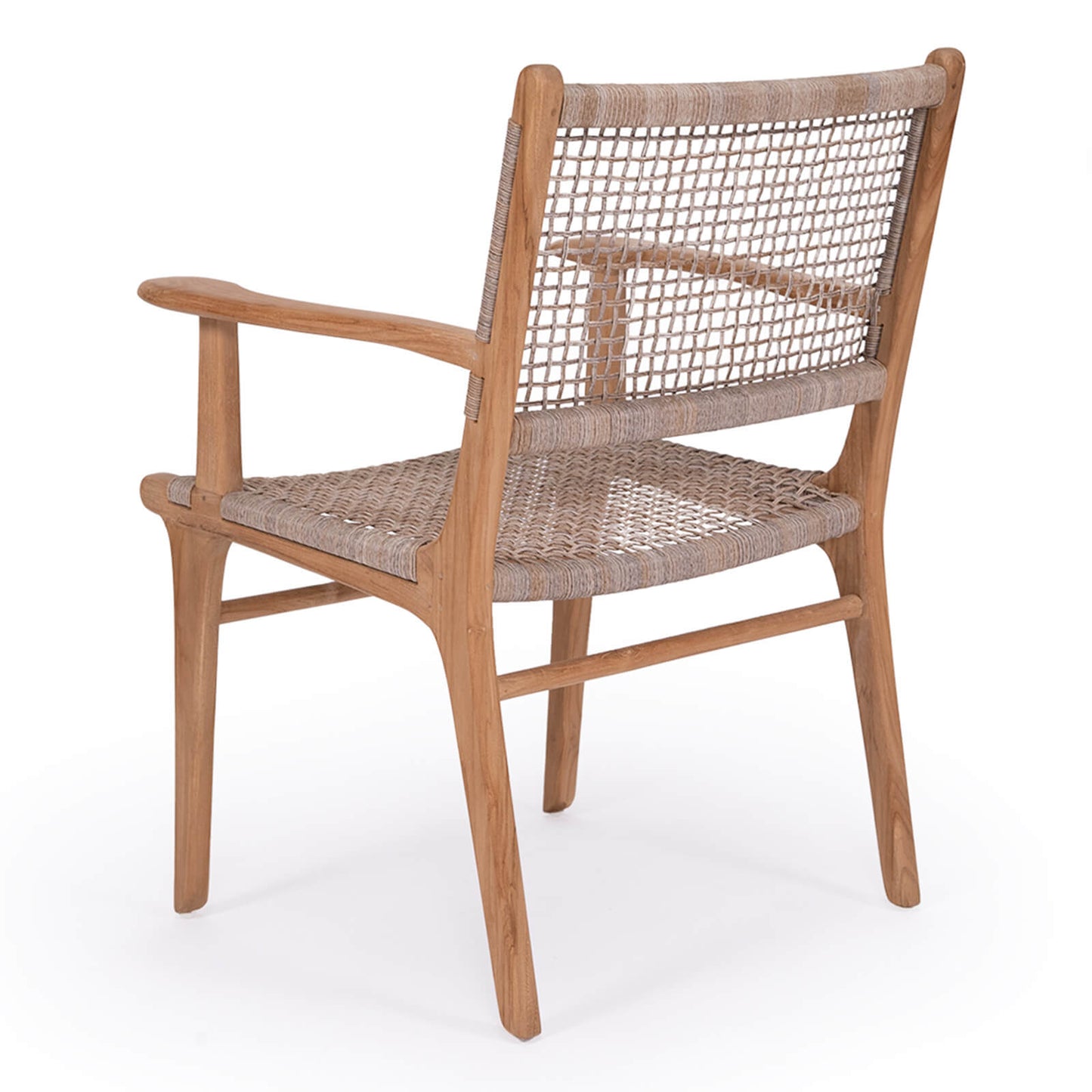 Augusta | Coastal Outdoor Wooden Dining Chair With Arms | Washed Grey