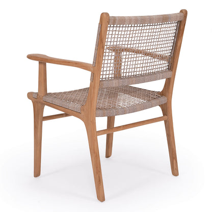 Augusta | Coastal Outdoor Wooden Dining Chair With Arms | Washed Grey