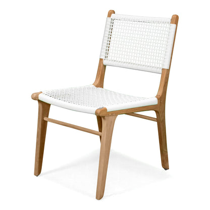 Augusta | Coastal, Mid Century Outdoor Wooden Dining Chair | White